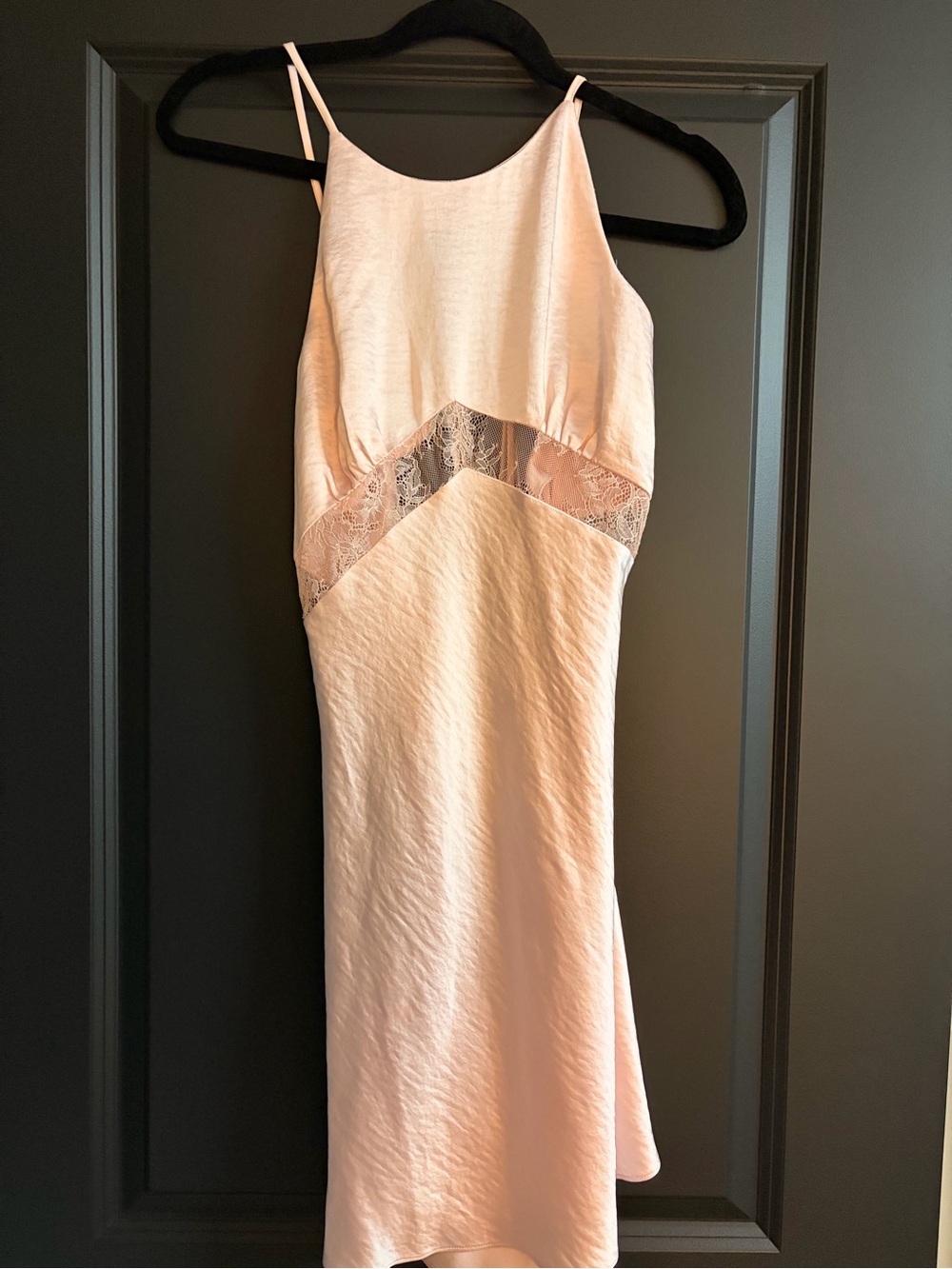 Women's LPA Adria dress in dusty pink - Pink Lace-Trim Slip Dress